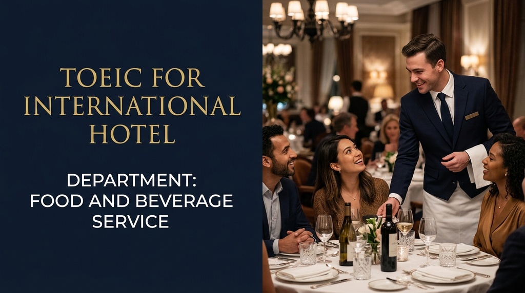 TOEIC FOR INTERNATIONAL HOTEL, DEPARTMENT: FOOD AND BEVERAGE SERVICE